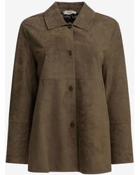 Max Mara - Gocce Suede Leather Jacket - Lyst