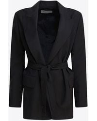 Max Mara - Talento Belted Wool Canvas Blazer - Lyst