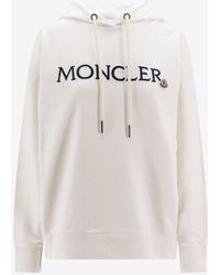 Moncler - Logo Embroidered Hooded Sweatshirt - Lyst