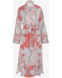 Maison La Plage - Hawai Printed Midi Robe Dress - Lyst