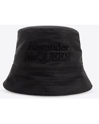 Alexander McQueen - Logo Embroidered Reversible Bucket Hat - Lyst