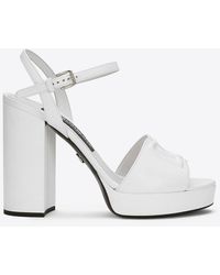 Dolce & Gabbana - Keira 85 Calf Leather Platform Sandals - Lyst