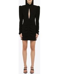 Alessandra Rich - Draped Silk Mini Dress - Lyst