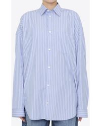 Balenciaga - Oversized Long-Sleeved Stripe Shirt - Lyst