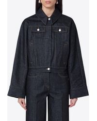 Givenchy - Logo-Embroidered Denim Jacket - Lyst