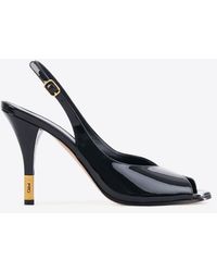 Chloé - Flower 95 Patent Leather Slingback Sandals - Lyst