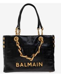 Balmain - Small 1945 Soft Leather Tote Bag - Lyst