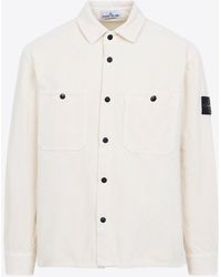 Stone Island - Logo-Patch Corduory Overshirt - Lyst
