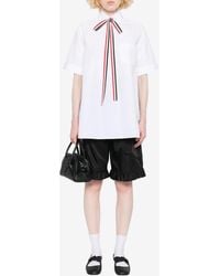 Thom Browne - Grosgrain Bow Tie Poplin Shirt - Lyst
