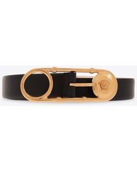 Versace - Safety Pin Leather Belt - Lyst