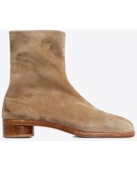 Maison Margiela - Tabi Suede Leather Ankle Boots - Lyst