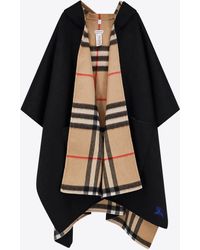 Burberry - Cashmere Checked Cape - Lyst