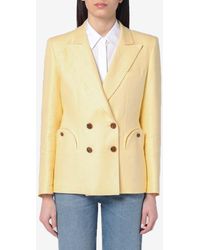 Blazé Milano - Charmer Double-Breasted Linen Blazer - Lyst