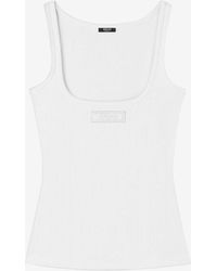 Versace - 90S Vintage Logo Ribbed Knit Tank Top - Lyst