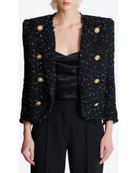 Balmain - Polka-Dot Tweed Jacket - Lyst