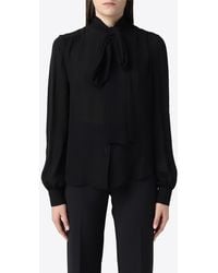 Moschino - Long-Sleeved Silk Blouse - Lyst