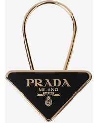 Prada - Logo-Plaque Keyring - Lyst