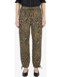 Ganni - Leopard Print Cargo Pants - Lyst