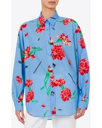 Moschino - Carnation Print Canvas Shirt - Lyst