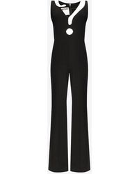 Moschino - Question Mark-Patch Sleeveless Jumpsuit - Lyst