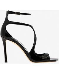 Jimmy Choo - Azia 95 Patent Leather Sandals - Lyst