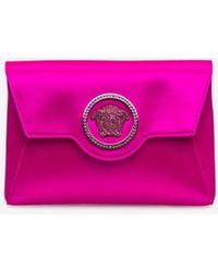 Versace - La Medusa Envelope Clutch With Crystal Embellishments - Lyst