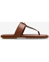 Marc Jacobs - Dual T-Strap Leather Flat Sandals - Lyst