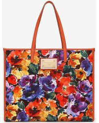 Dolce & Gabbana - Large Abstract Flower Print Tote Bag - Lyst