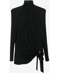 Saint Laurent - Draped Jersey Dress - Lyst