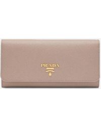 Prada - Saffiano Leather Flap Wallet - Lyst