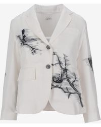 Thom Browne - Engineered Bird Toile Printed Silk Blazer - Lyst