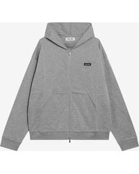 Miu Miu - Logo Patch Zip-Up Hooded Sweatshirt - Lyst