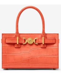 Versace - Mini Medusa '95 Croc-Embossed Leather Top Handle Bag - Lyst