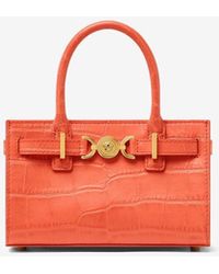 Versace - Mini Medusa '95 Croc-Embossed Leather Top Handle Bag - Lyst