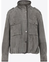 Brunello Cucinelli - Leather Jacket - Lyst