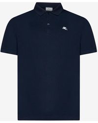 Etro - Pegaso-Embroidery Polo T-Shirt - Lyst