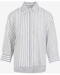 Peserico - Long-Sleeved Striped Shirt - Lyst