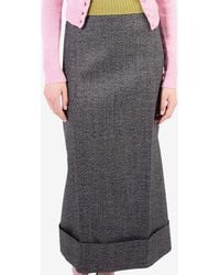 Prada - Mouliné A-Line Midi Skirt - Lyst