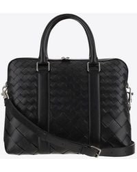 Bottega Veneta - Slim Intrecciato Leather Briefcase - Lyst