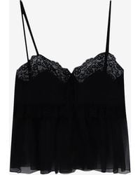 Chloé - Lace-Trimmed Silk Cami Top - Lyst