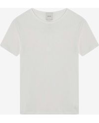 Calvin Klein - Logo Embroidered Ribbed T-Shirt - Lyst