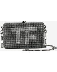 Tom Ford - Mini Tf Crystal-Embellished Box Clutch With Dual Straps - Lyst