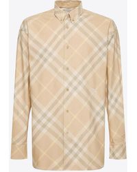 Burberry - Checked Button-Down Shirt - Lyst