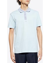 Versace - Greca Collar Short-Sleeved Polo T-Shirt - Lyst