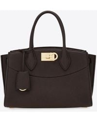 Ferragamo - Medium Studio North-West Leather Top Handle Bag - Lyst