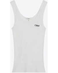 Chloé - Logo Embroidered Tank Top - Lyst