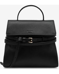 Moschino - Small Tie Me Leather Top Handle Bag - Lyst