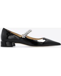 Jimmy Choo - Bing Crystal-Strap Ballerina Flats - Lyst