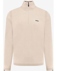 BOSS - High-Neck Logo Sweater - Lyst