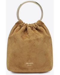 Prada - Mini Suede Bucket Bag - Lyst